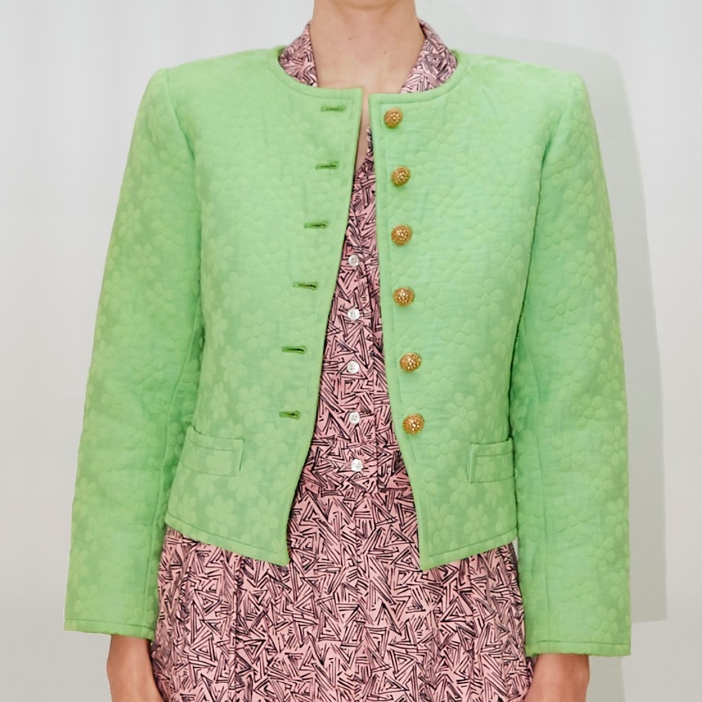 SAINT LAURENT Vintage 1960's Floral Cropped Jacket